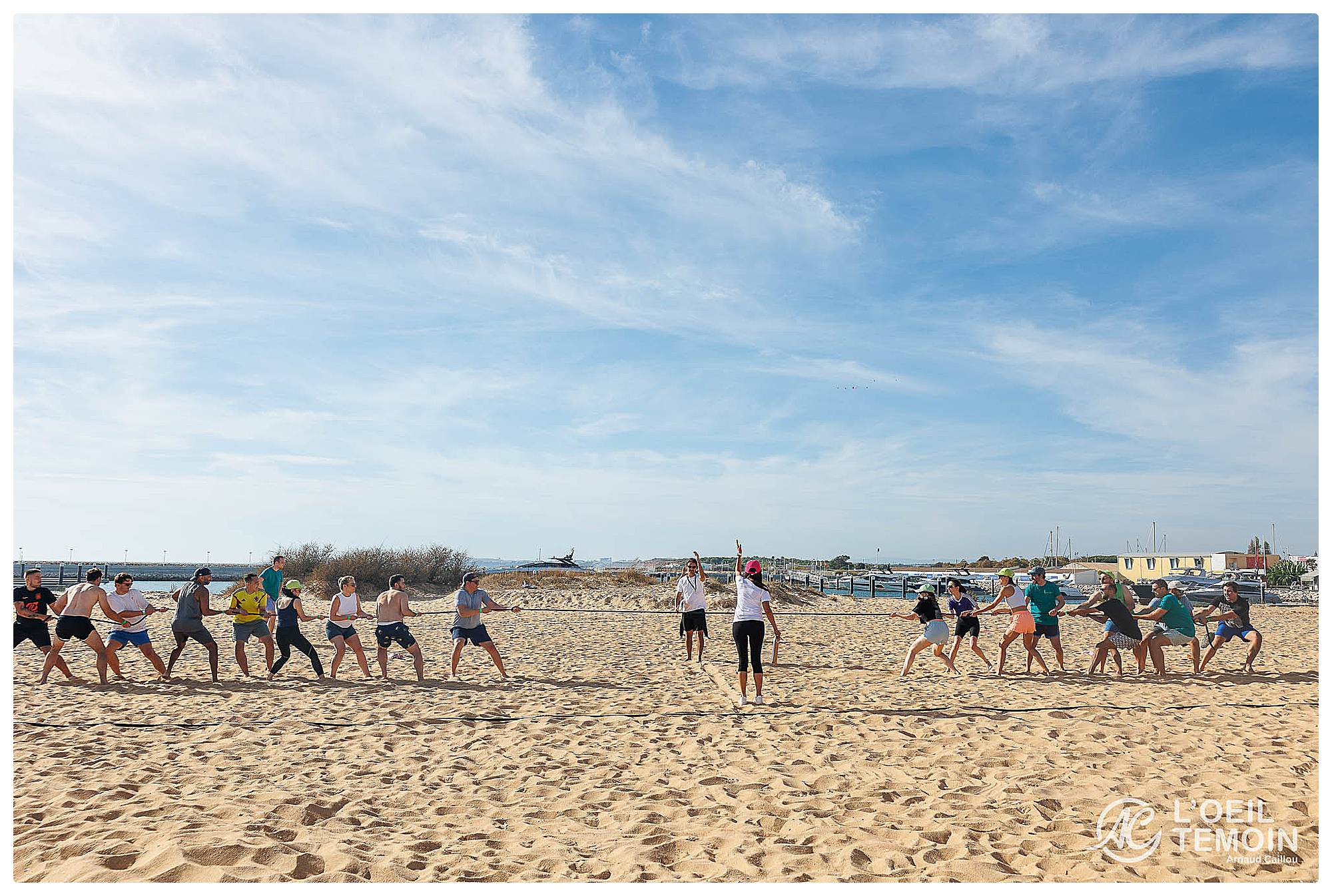The Fork team-building plage Faro - tir a la corde